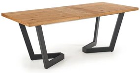 Masa extensibila Massive stejar deschis/negru L160-250 cm