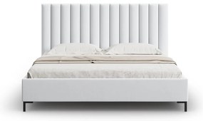 Pat matrimonial gri deschis tapițat cu spațiu de depozitare și somieră 160x200 cm Casey – Mazzini Beds