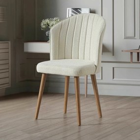 Set de scaune de sufragerie Rubi Cream și Walnut,4 buc.