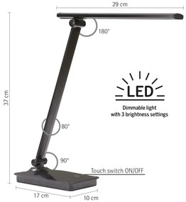 Lampă LED dimabilă de masă cu port USB ONLI DESKI LED/7W/230V 4000K negru