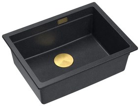 Chiuveta compozit sub blat Quadron Logan 100 negru diamant - auriu 56x45 cm