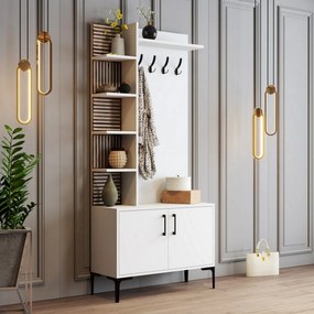 Cuier cu dulap pentru pantofi și rafturi ViyanaWhite
