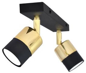 Spot LED TUBSSON 2xGU10/4,8W/230V negru/auriu