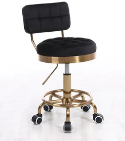 HR636 Fekete modern velúr szék arany lábbal