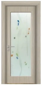 Usa Interior din MDF Novo Doors ND110, Cadru din Lemn Masiv, Geam Sablat, KIT COMPLET, Toc , Manere si balamale incluse (Culoare: Alb, Dimensiune: 80