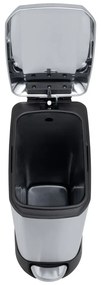 Coș de gunoi argintiu cu pedală din oțel inoxidabil 12 l Design – Wenko
