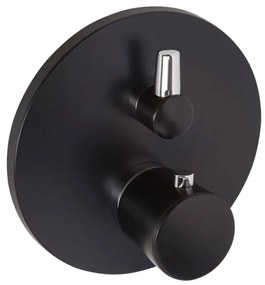 Baterie termostatata incastrata pentru 2 consumatori, negru mat crom