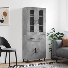 vidaXL Dulap înalt, gri beton, 69,5x34x180, lemn compozit