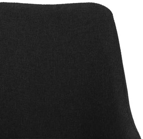 Scaune de masa pivotante, 4 buc., negru, material textil 4, Negru