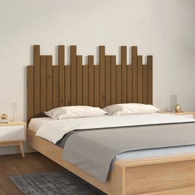 824821 vidaXL Tăblie pat pentru perete, maro miere 140x3x80 cm lemn masiv pin
