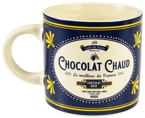 Cană albastru-închis/crem din ceramică 350 ml Chocolat Chaud – Rex London