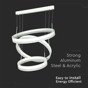 Lustră LED dimabilă pe cablu LED/86W/230V 3000K alb