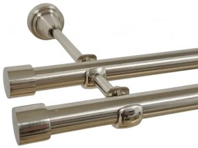 Galerie dubla fara inele capacel 19 mm inox (Alege marime: 120 cm)