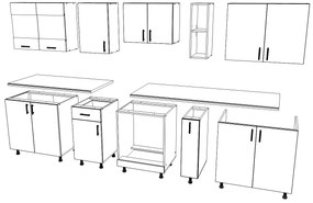 Set haaus V21, Alb, Blat Thermo 28 mm, L 280 cm