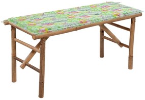3063861 vidaXL Bancă de grădină pliabilă cu pernă, 118 cm, bambus