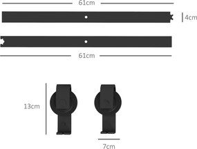 HOMCOM Set pentru Ușă Glisantă din Oțel Carbonat Negru 122x0.5x4 cm | Aosom Romania