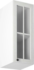 Dulap superior cu sticlă G30S, model dreapta, alb/pin Andersen, PROVEN