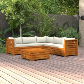 3087292 vidaXL Set mobilier grădină cu perne, 6 piese, lemn masiv acacia