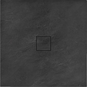 Cadita dus patrata Rea Stone 90x90 negru