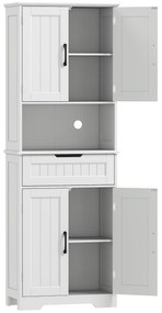 HOMCOM Mobilier de Bucătărie cu Sertar și 2 Dulapuri cu Rafturi Reglabile Alb | Aosom Romania