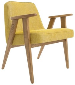 Fotoliu elegant design nordic 366 LOFT galben/ stejar inchis