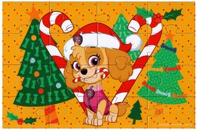 Puzzle pentru copii 4 în 1 PAW PATROL si bradul de Craciun, 19x29 cm