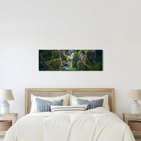 Tablou - Râu într-o vale stâncoasă (cu ceas) (90x30 cm)