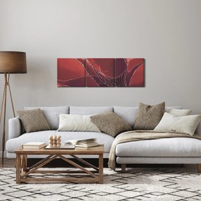 Tablou - Floare abstractă roșie N⁰2 (cu ceas) (90x30 cm)