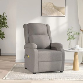 3098366 vidaXL Fotoliu de masaj electric rabatabil, gri taupe, textil