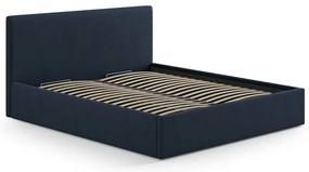 Tăblie de pat albastru-închis tapițată 210,5x100 cm Remo – Micadoni