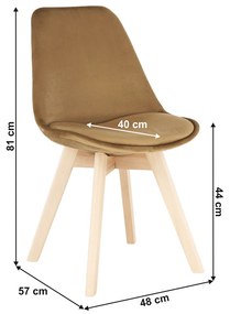 Scaun, catifea Velvet maro/lemn fag, LORITA