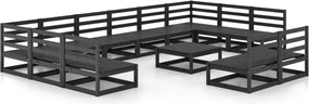vidaXL Set mobilier de grădină, 13 piese, lemn masiv de pin