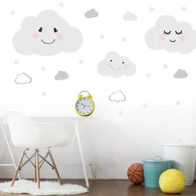 INSPIO Autocolante pentru perete - Nori cu puncte