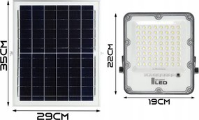 Proiector solar LED reglabil 100W 3,2V 5000K 10500 mAh IP65 negru + telecomandă