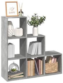 vidaXL Bibliotecă/separator cameră 3 niveluri , gri, 99x29x99 cm lemn