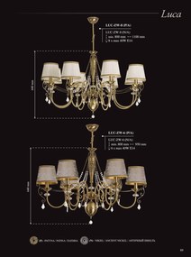 Candelabru 6 brate design clasic realizata manual, Cristal Swarovski Luca