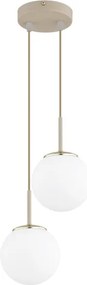 Brilagi - Lustră suspendată pe cablu, MILO ECRU 2x E27, 60 W, 230 V, bej/auriu