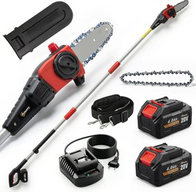 Outsunny Drujbă electrică extensibilă 1,94-2,56 m cu 2 baterii 4,0 Ah Încărcător Blocare dublă Ungere automată | Aosom Romania