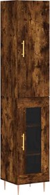 vidaXL Dulap înalt, stejar fumuriu, 34,5x34x180 cm, lemn prelucrat
