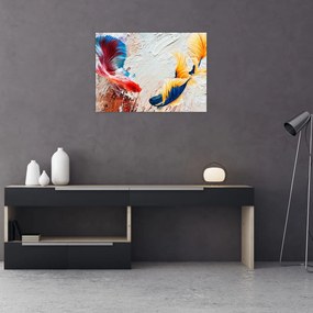 Tablou pe sticlă - Pești războinci (70x50 cm)