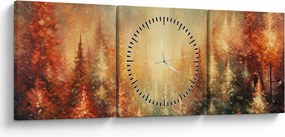 Tablou - Pictura de păduri (cu ceas) (90x30 cm)