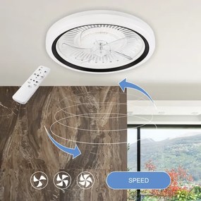 Plafonieră LED cu ventilator GEMMA LED/37W/230V alb + telecomandă