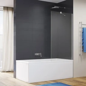 Paravan de cada SanSwiss Easy crom 90x150 cm sticla securizata 6 mm
