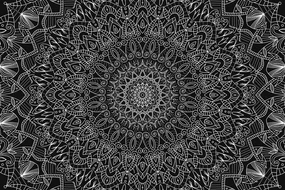 Tablou Mandala decorativă detaliată în design alb-negru