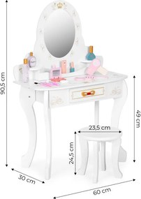 Masă cosmetică pentru copii cu accesorii pentru micile frumuseți