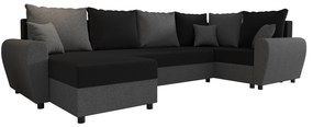 Colțar în formă de U Fleur Long (Negru + Gri) (D). 1057090