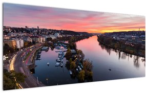 Tablou cu Praga nocturnă (120x50 cm)