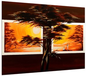 Tablou cu copaci în savana (70x50 cm), în 40 de alte dimensiuni noi