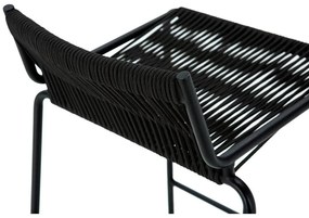 Scaun de bar negru din metal (înălțime șezut 65 cm) Emily – Marckeric