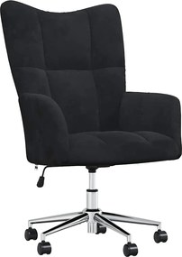 vidaXL Scaun de relaxare, negru, catifea